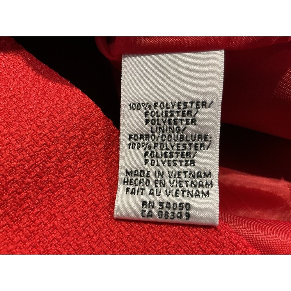 Suit Studio Skirt Set Size 12 Red Jacquard 4 Button Jacket NWT - Picture 14 of 16